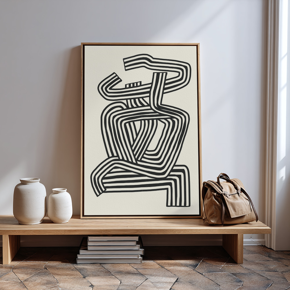 Canvas print - Stripe Woman Portrait in guest room