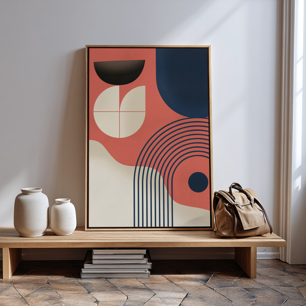 Canvas schilderi - Mid Century Painting bij de ingang