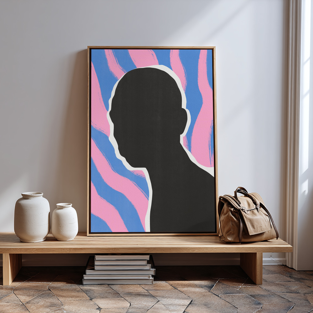 Canvastavla Anonymous Portrait In Stripes - Tavla in guest room