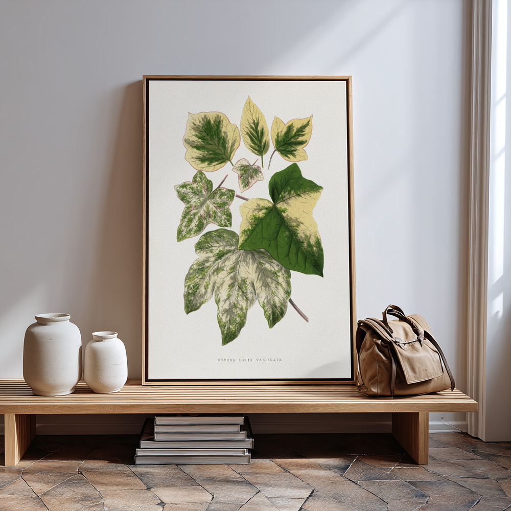 Canvas print - Green Leaf Illustration in guest room