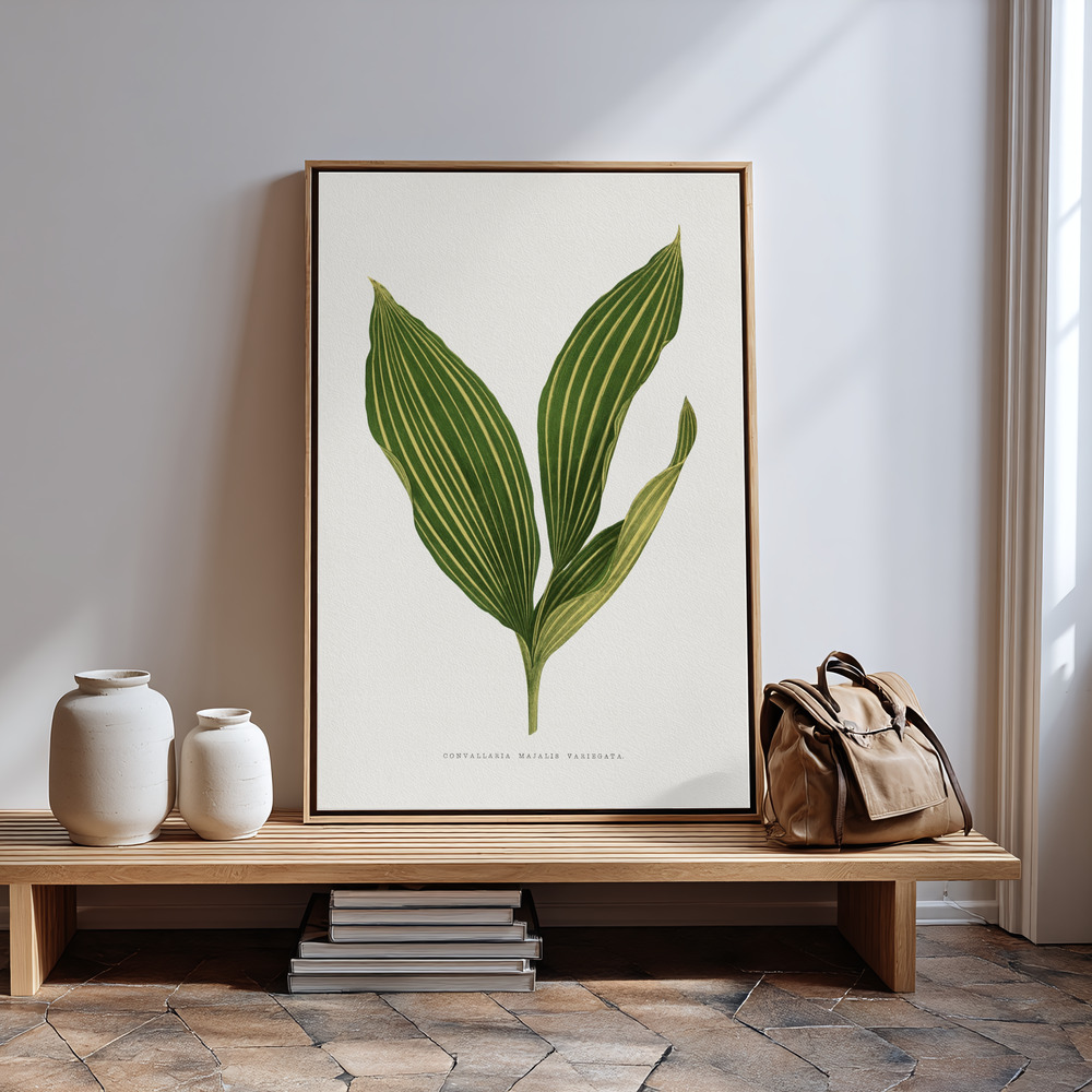 Lærred - Lily of the Valley Leaf Illustration in guest room