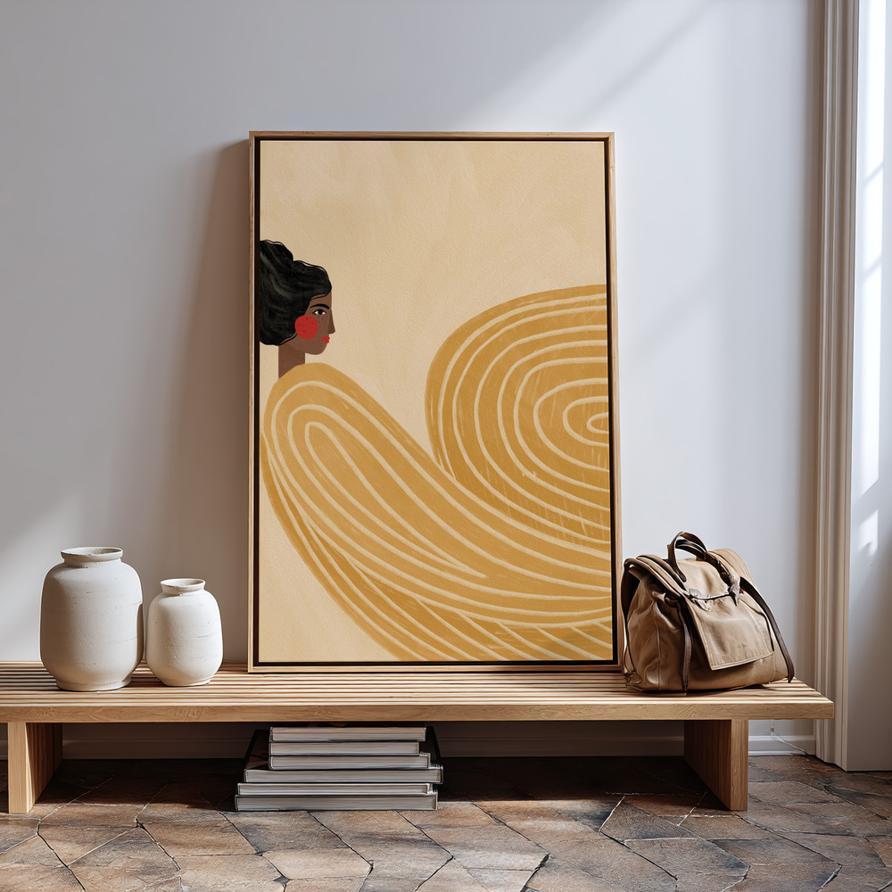Canvas print - The Woman With the Yellow Stripes in guest room
