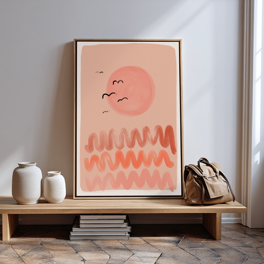 Stampe su tela - Peachy Sunset in guest room