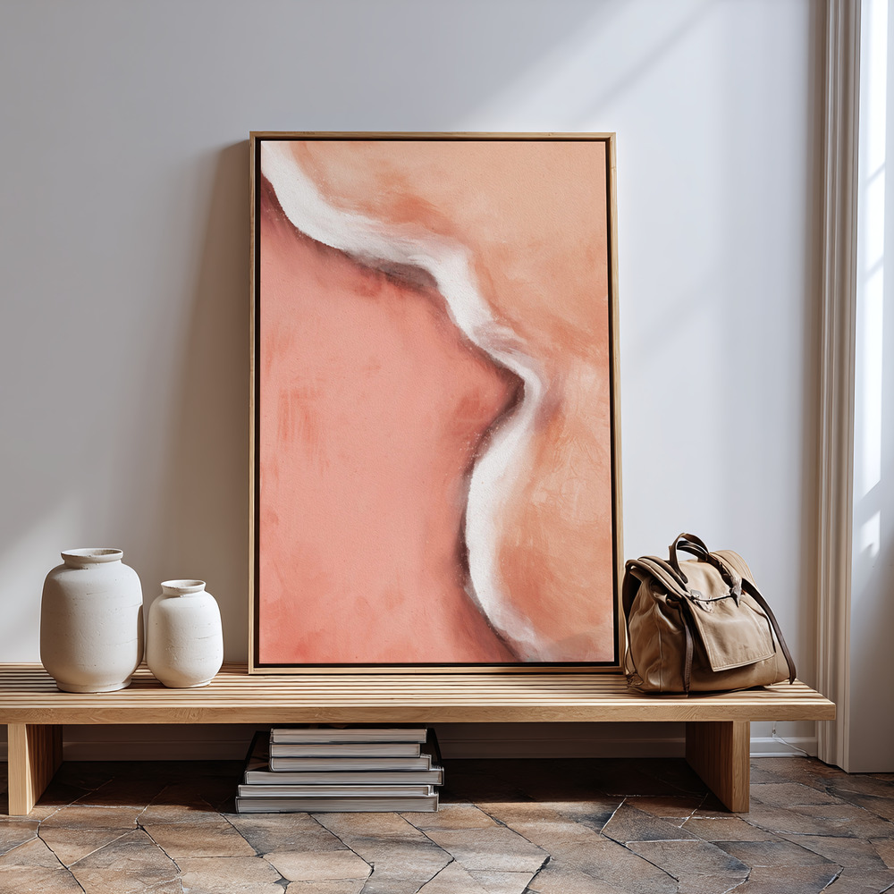 Canvas print - Peachy Wave in guest room