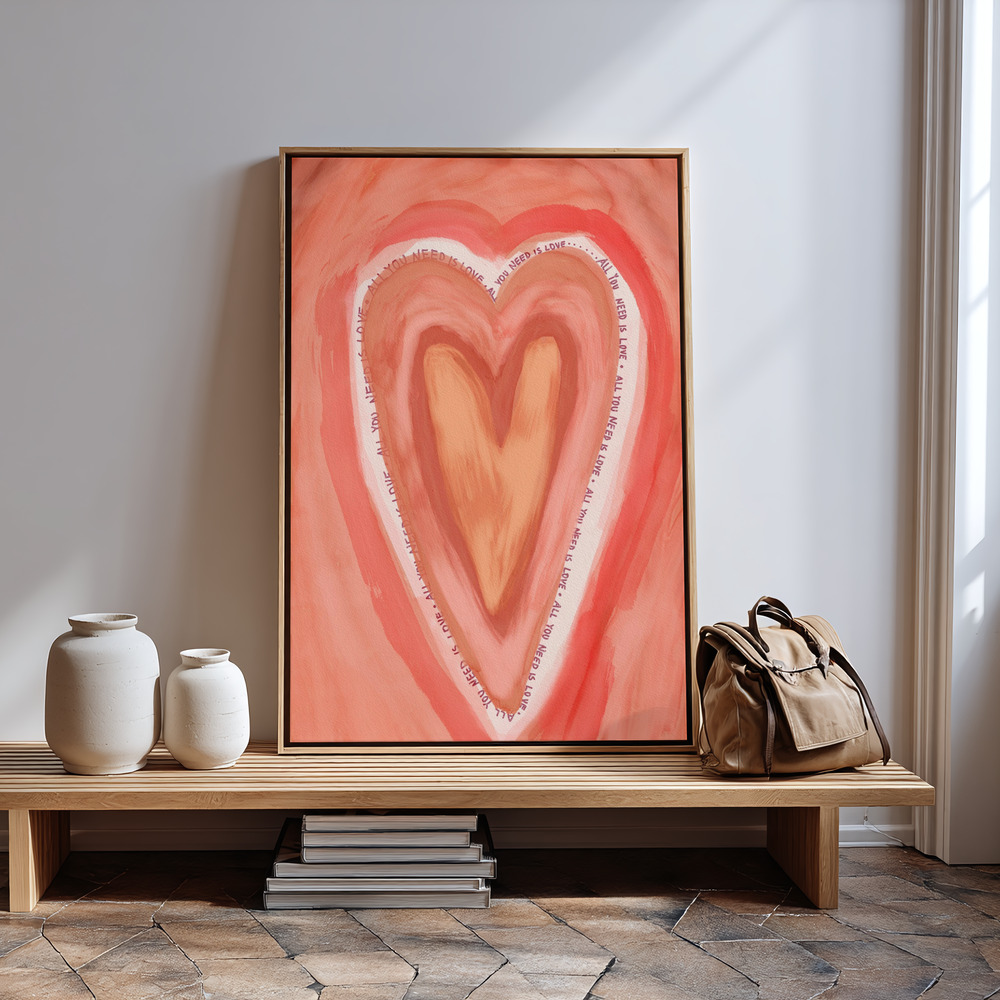 Canvas print - All You Need Is Love in guest room