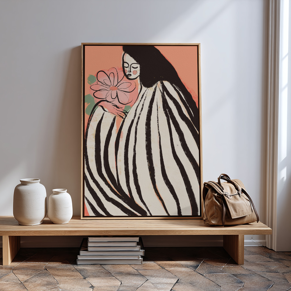 Canvas print - A Silent Moment (Peach) in guest room