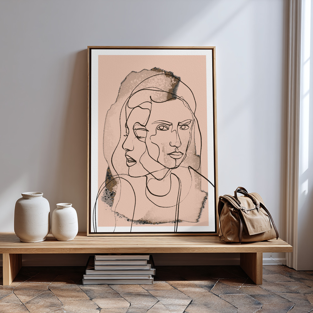 Canvas print - Time Whispers (Peach) in guest room