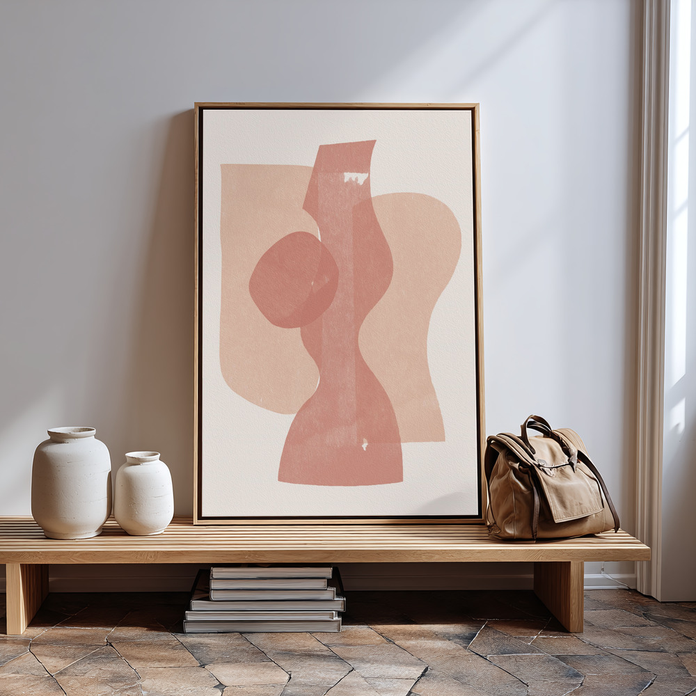 Canvas taulu - Peach Paper Cut Composition No.1 in guest room
