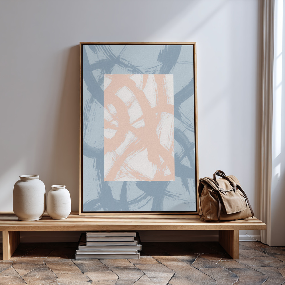 Canvastavla Abstract Brush Strokes 98A - Tavla in guest room