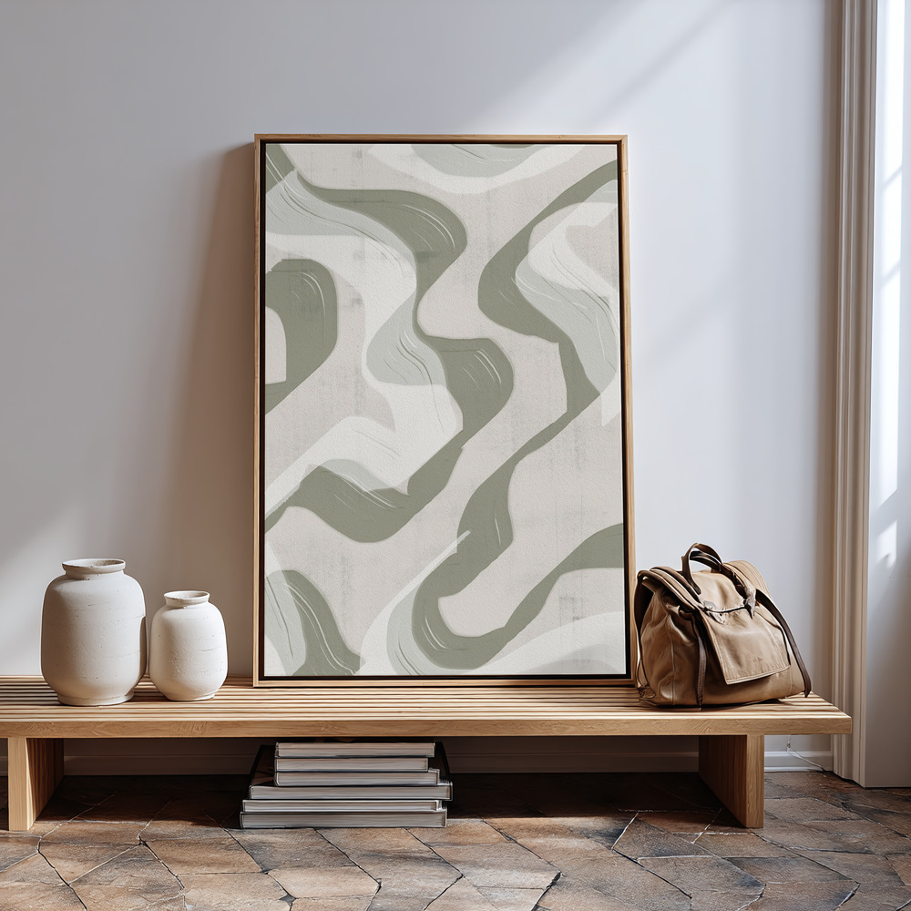 Canvas taulu - Green Waves No.3 in guest room