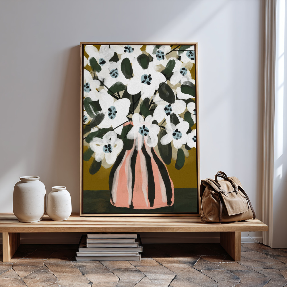 Canvas print - Pastel Flower Impression No 9 in guest room