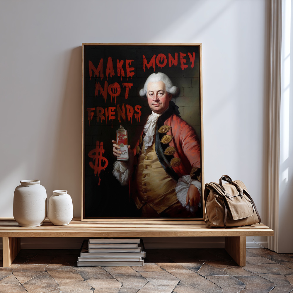 Canvas print - Make Money Not Friends by the entrance