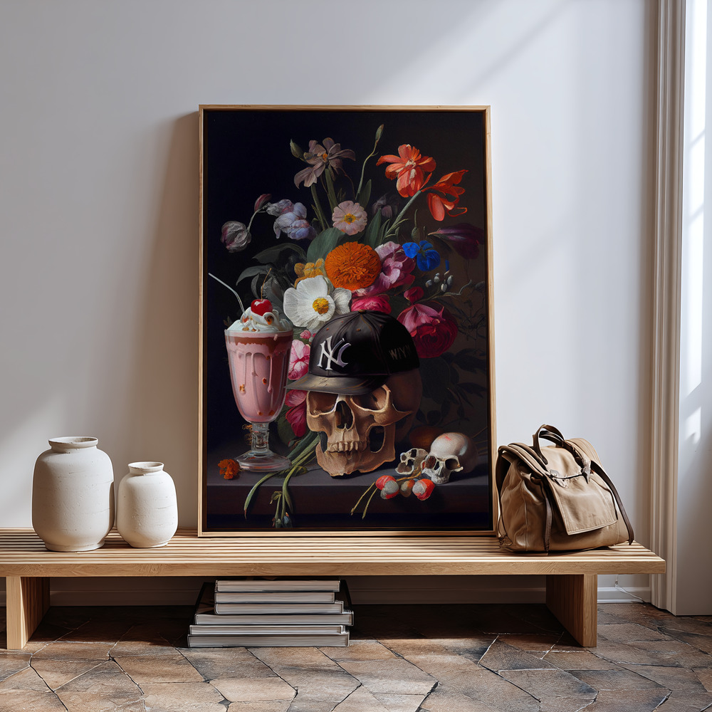 Canvas print - Skull Still Life by the entrance