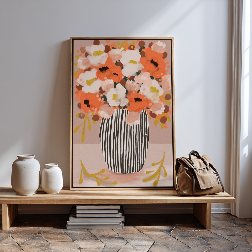 Canvas print - Pastel flowe rimpression no 10 in guest room
