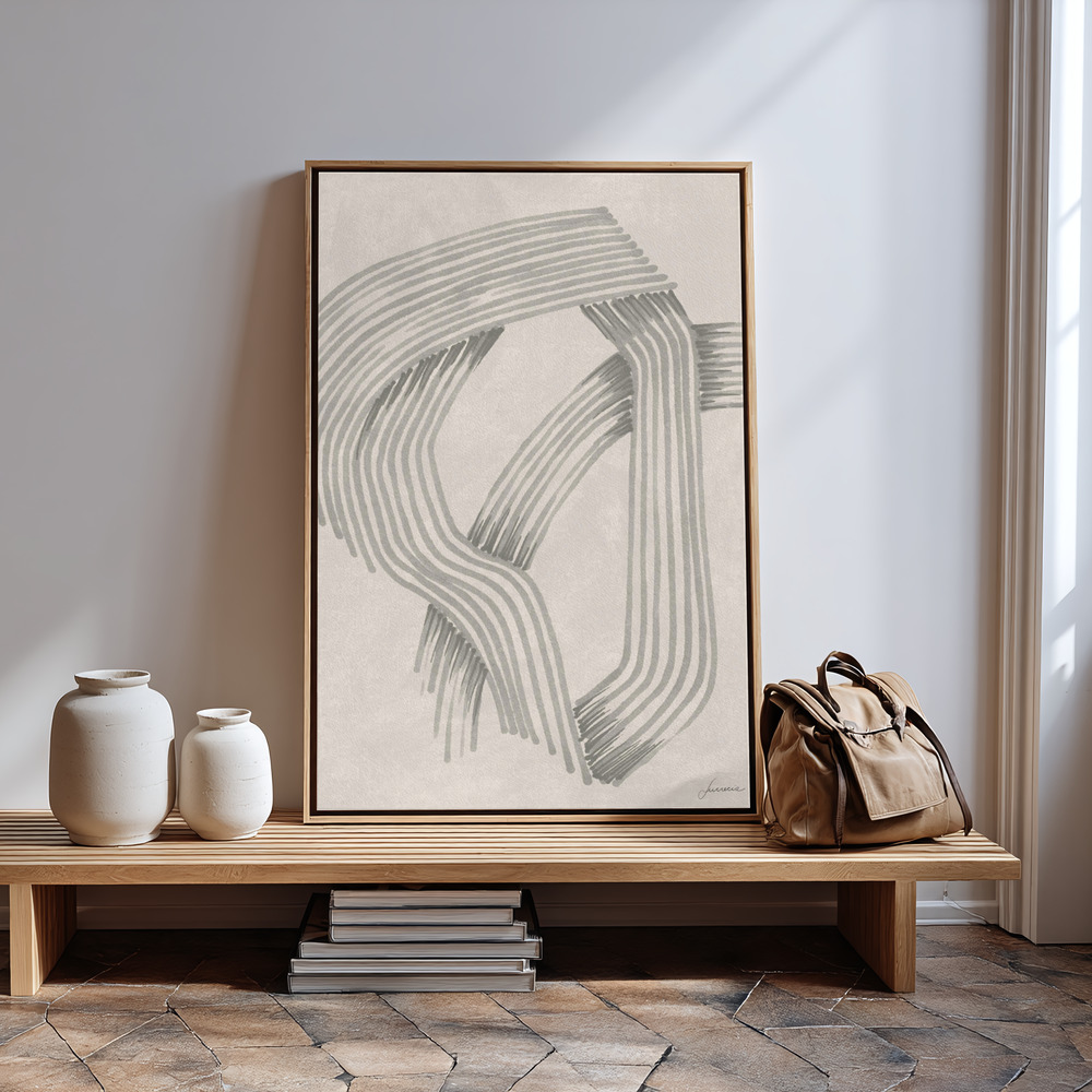 Canvas print - Abstract Grey Intersections 01 in guest room