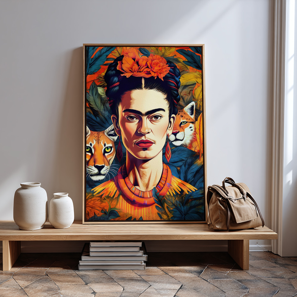 Canvas print - Frida Portrait 13 by the entrance