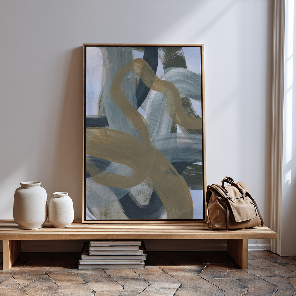 Canvastavla Abstract Brush Strokes 124 - Tavla in guest room