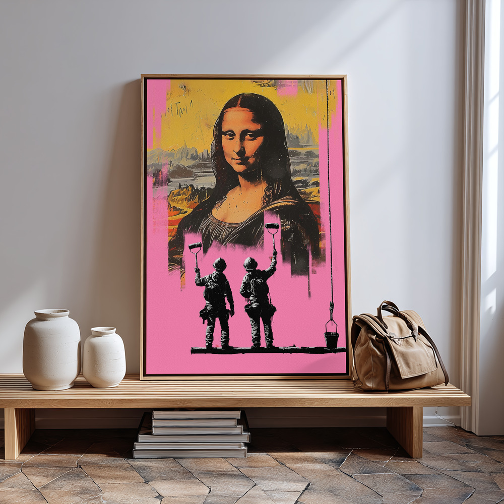 Canvas print - Pink Monalisa by the entrance