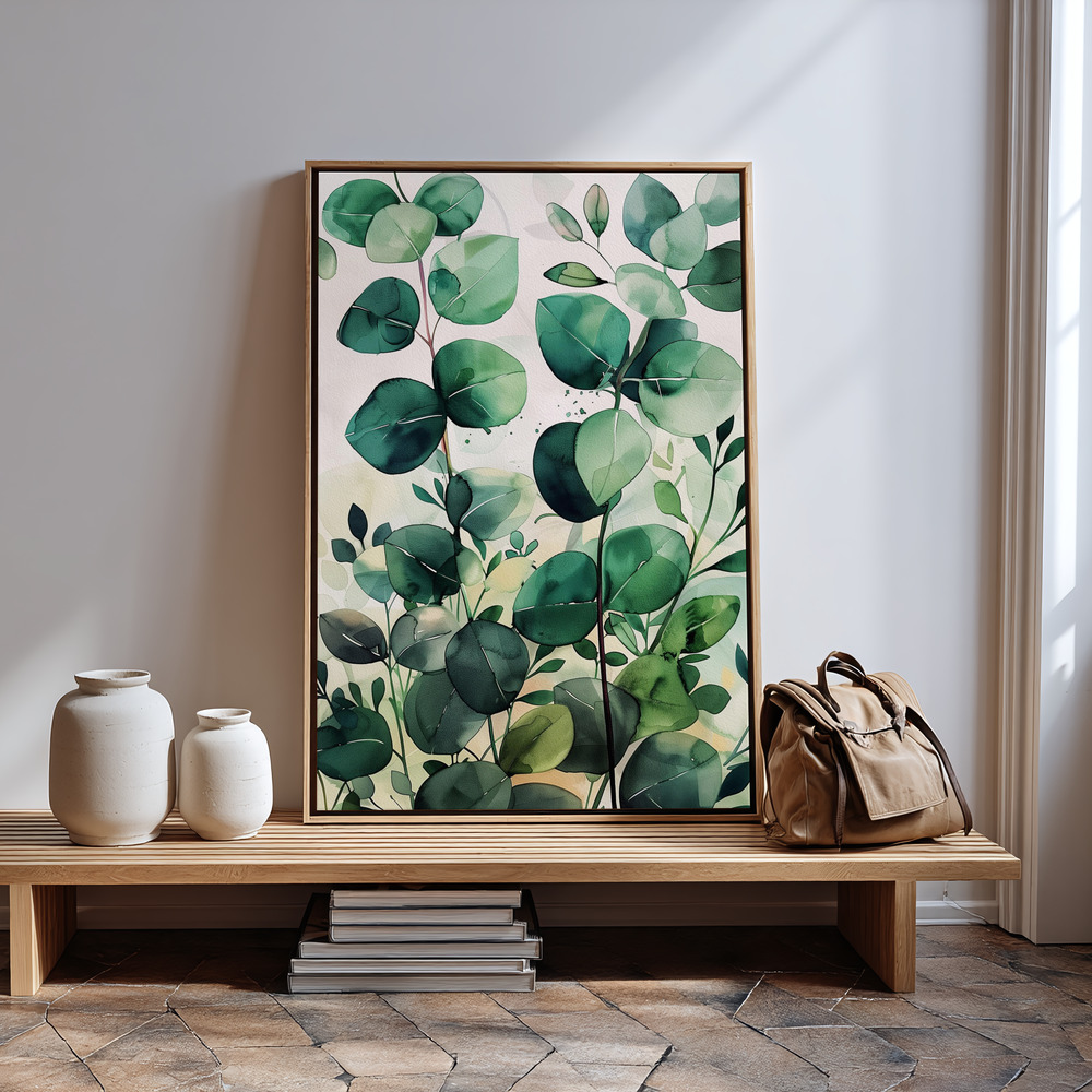 Canvas schilderi - Nature Flowers and Leaves Watercolor Art (5) bij de ingang