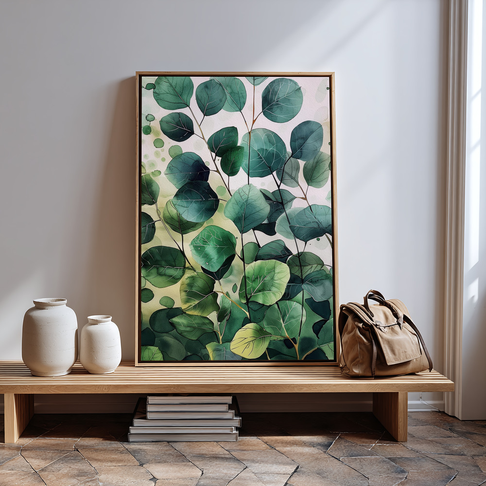 Lienzo - Nature Flowers and Leaves Watercolor Art (9) in guest room