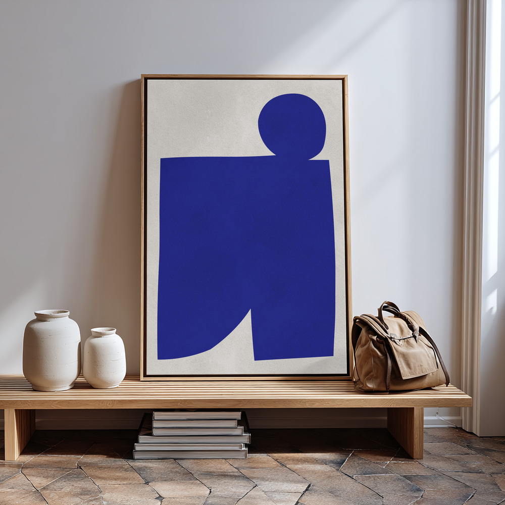 Leinwandbild - Blue and white art 1 in guest room