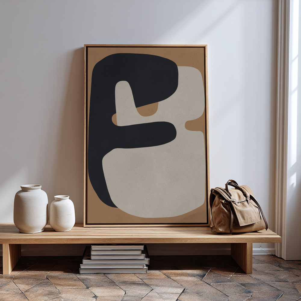 Canvas schilderi - Brown and black art 1 in guest room
