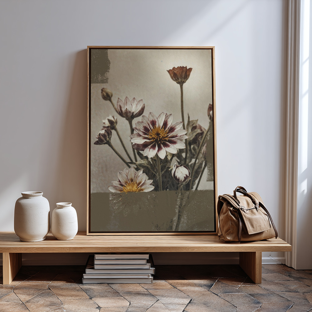 Canvas schilderi - 5 Vintage Flowers bij de ingang