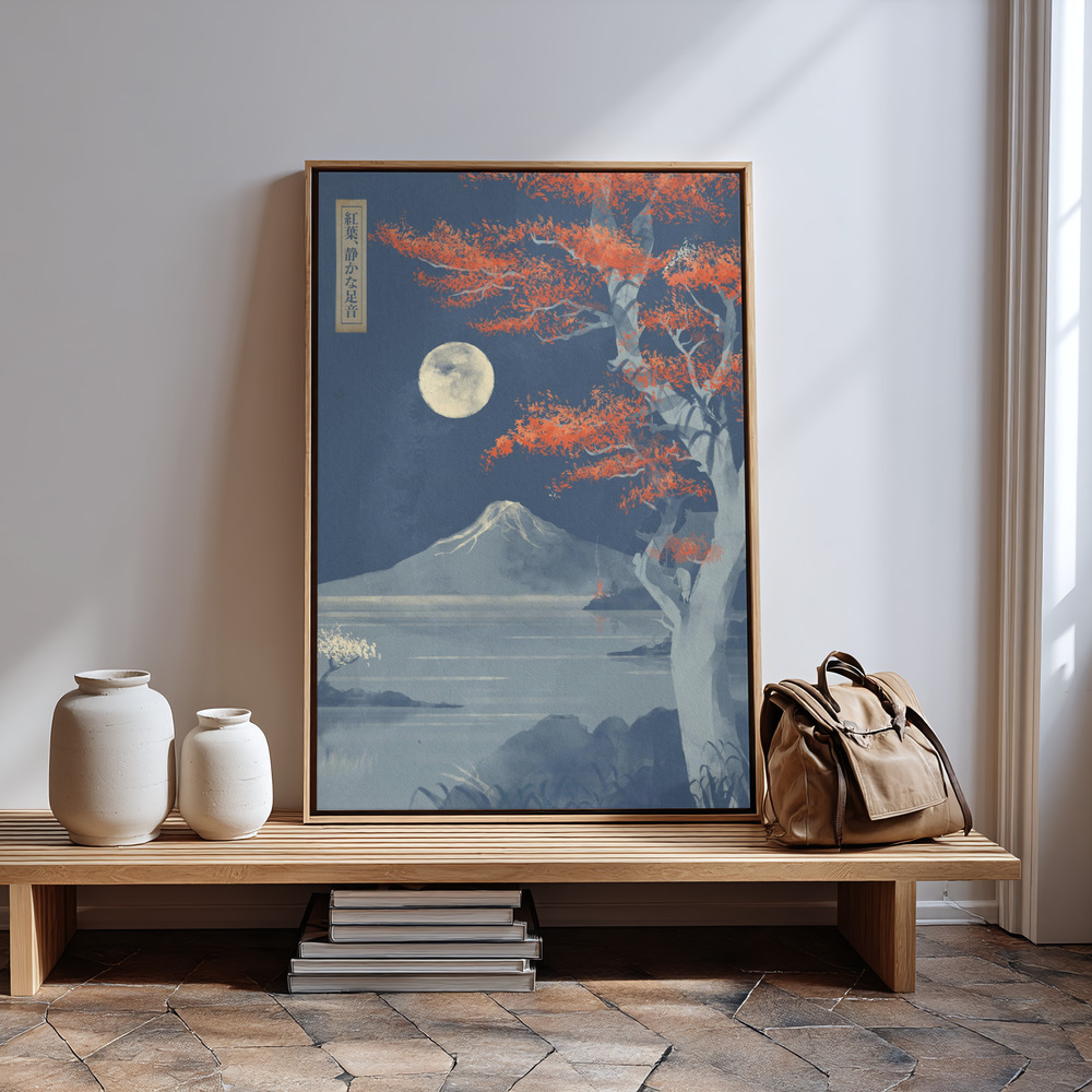 Canvas print - Crimson Leaves, Silent Steps in guest room