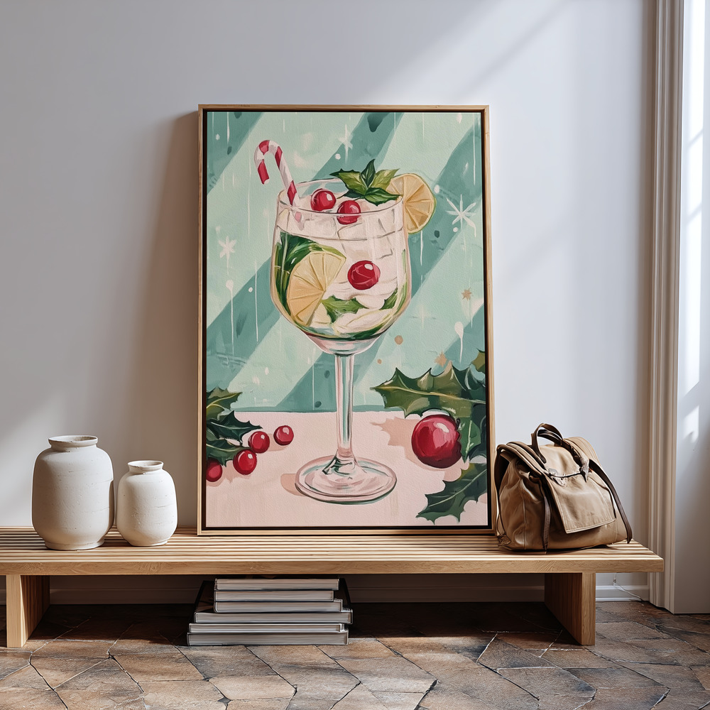 Canvas print - Christmas Mojito Cocktail in guest room