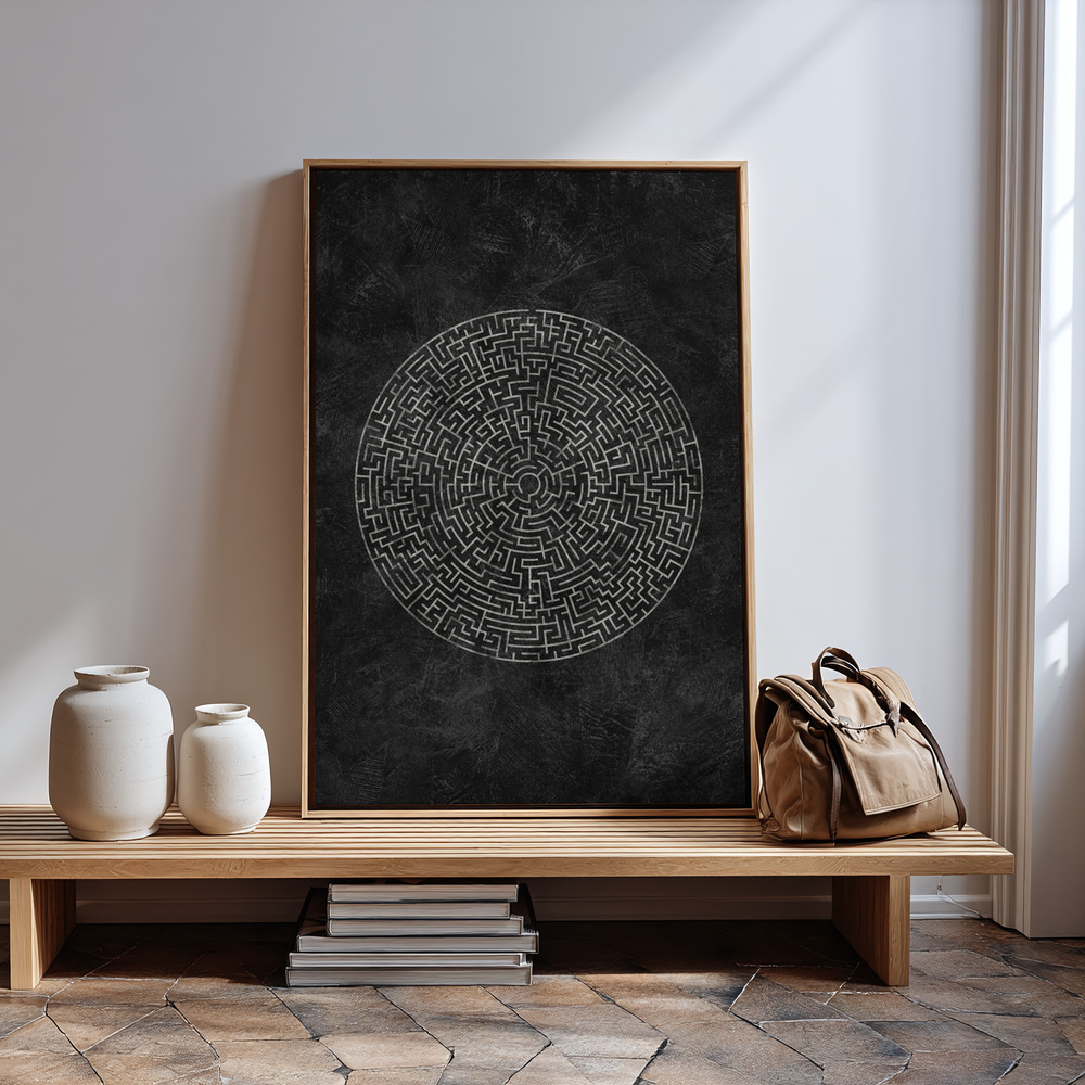 Canvas print - The Circular Journey Maze in guest room