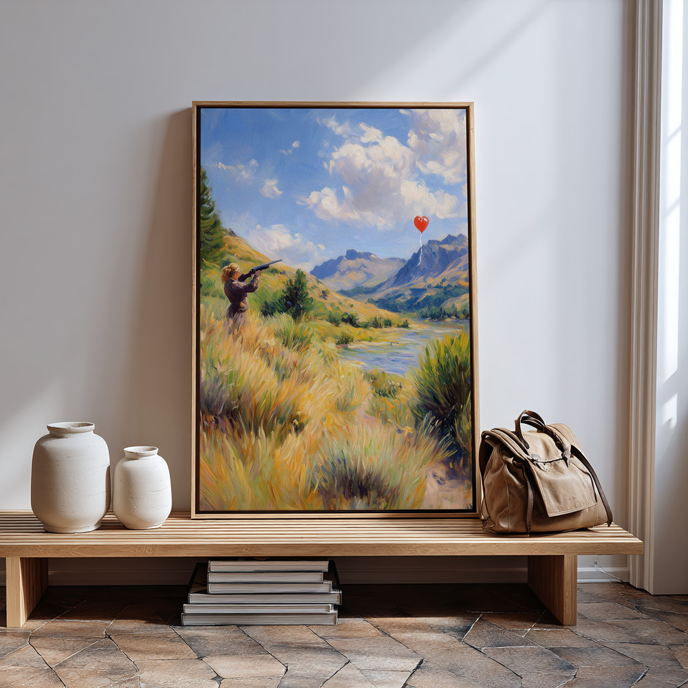 Canvas print - Shooting for love by the entrance