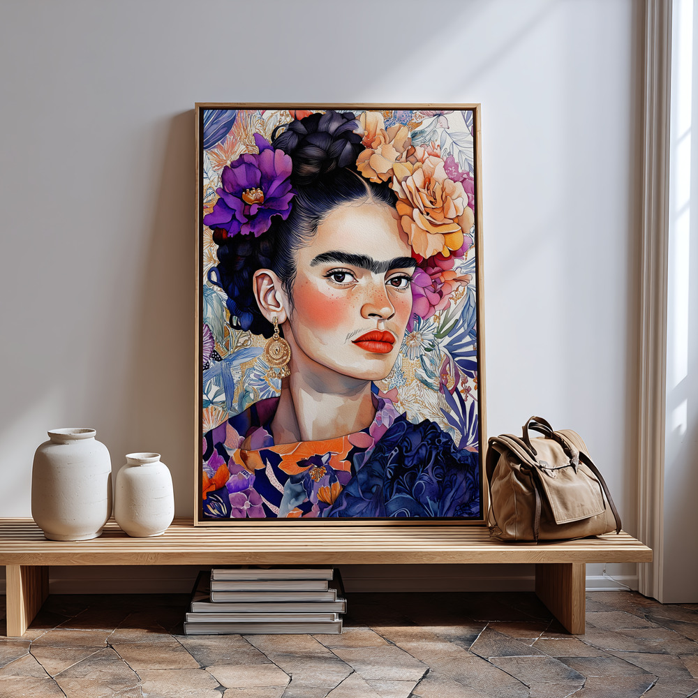 Canvas print - Frida portrait by the entrance