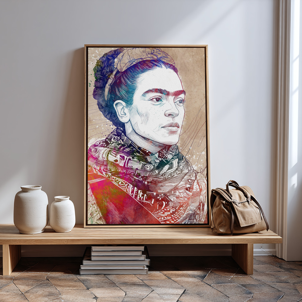 Canvas print - Frida portrait by the entrance