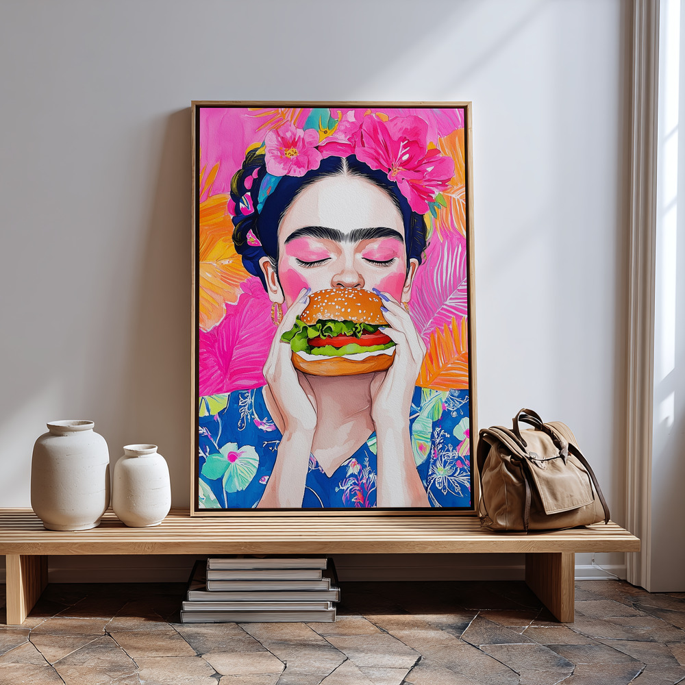 Canvas print - Frida Eating by the entrance