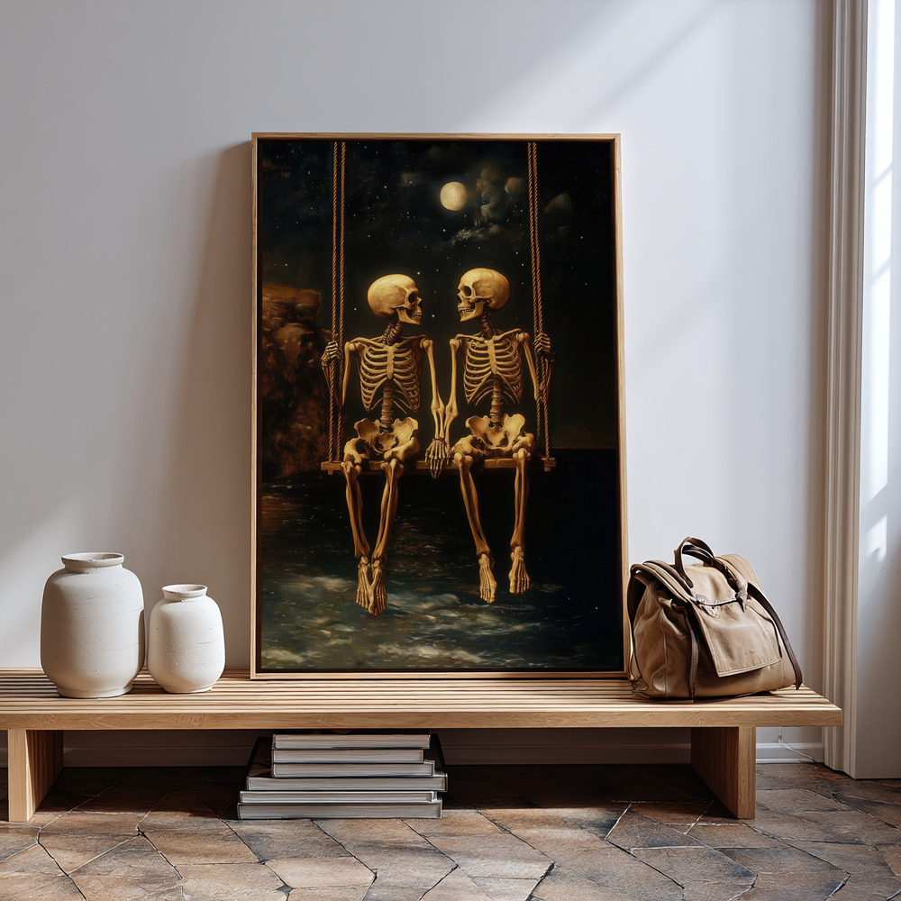 Canvas taulu - Moonlit Skeletons sisäänkäynnin luona