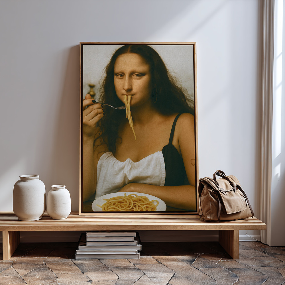 Canvas print - Parody of the Mona Lisa by the entrance