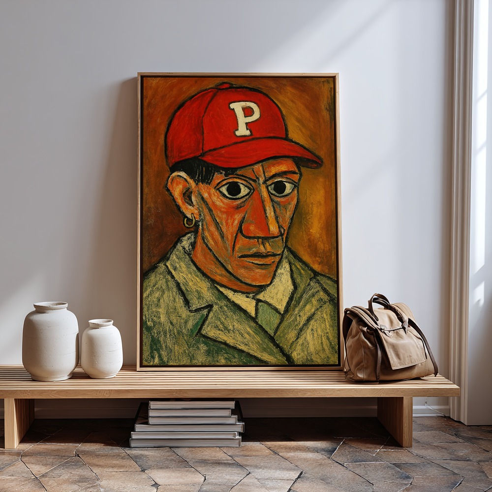 Canvas print - Red Cap Gaze by the entrance