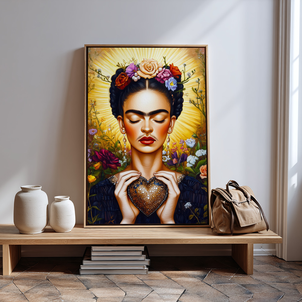 Canvas print - Frida Love portrait by the entrance
