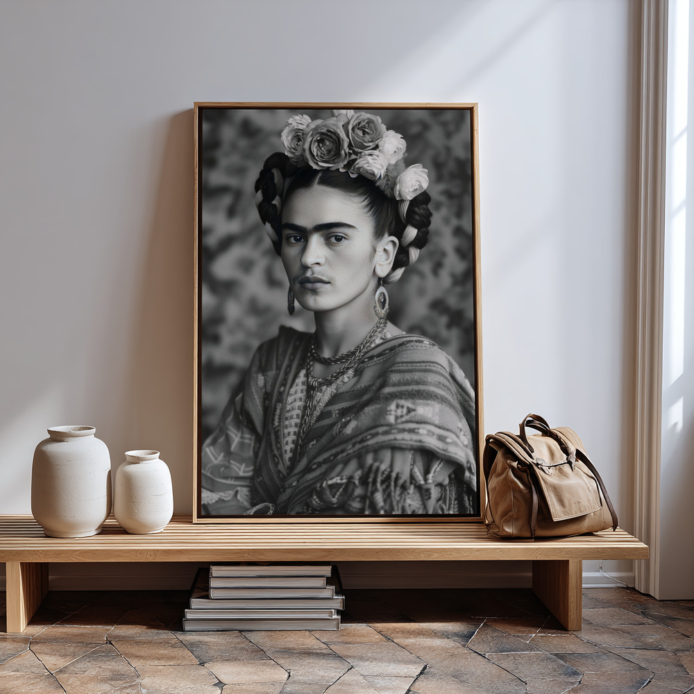 Leinwandbild - Frida Portrait am Eingang