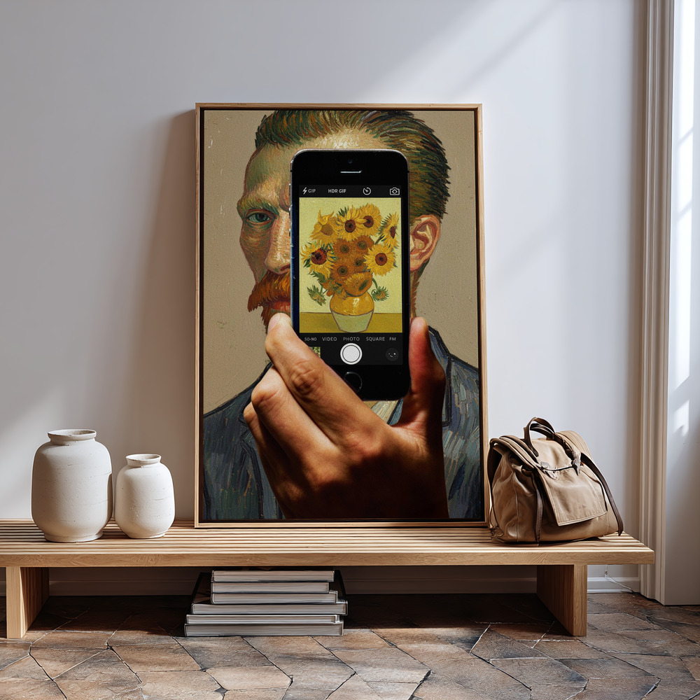 Canvas print - Sunflowers Selfie by the entrance