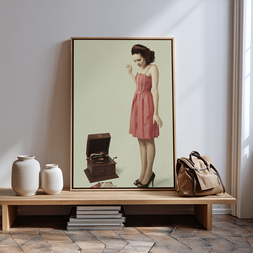Canvas print - Pin Up Girl III in guest room