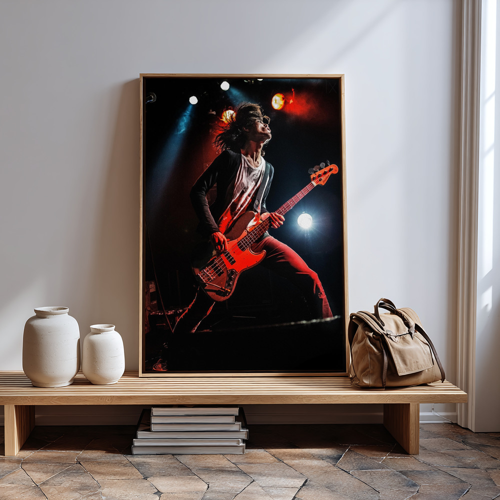 Canvas print - Bass Player in guest room