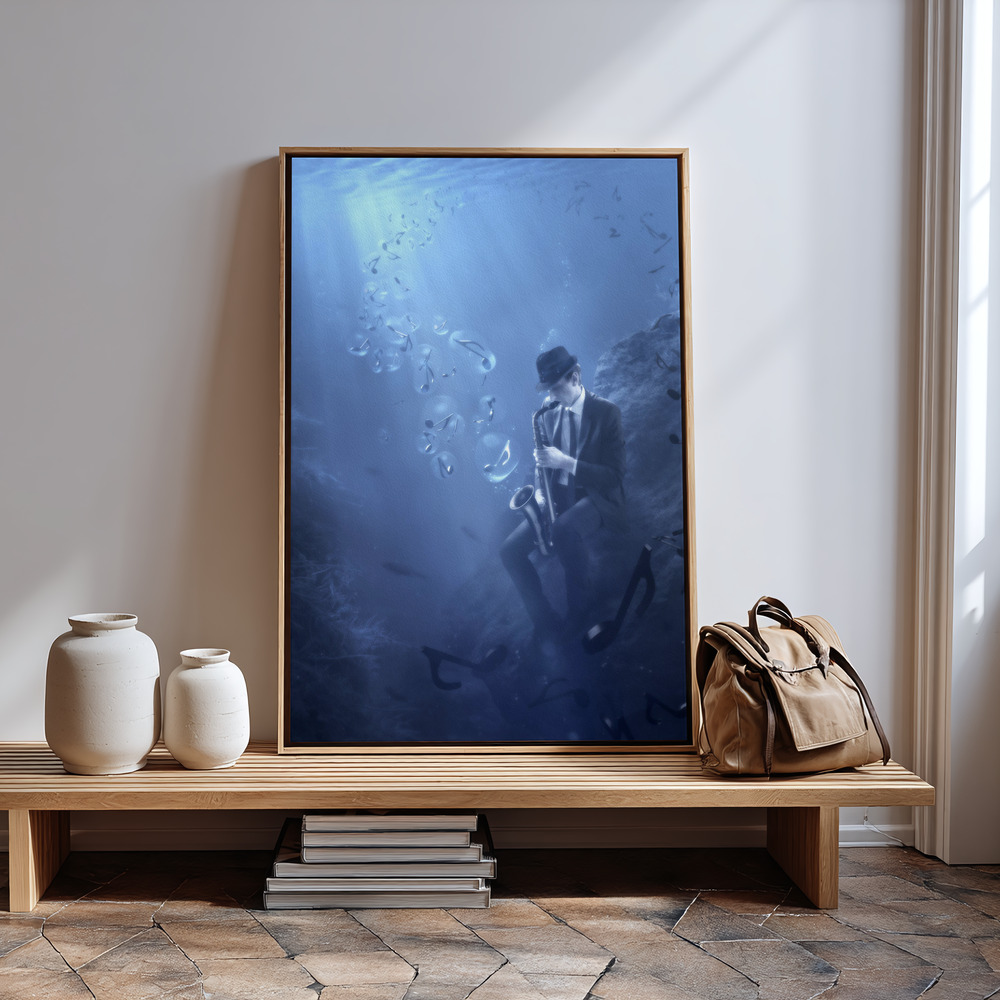Canvas print - Blues in guest room