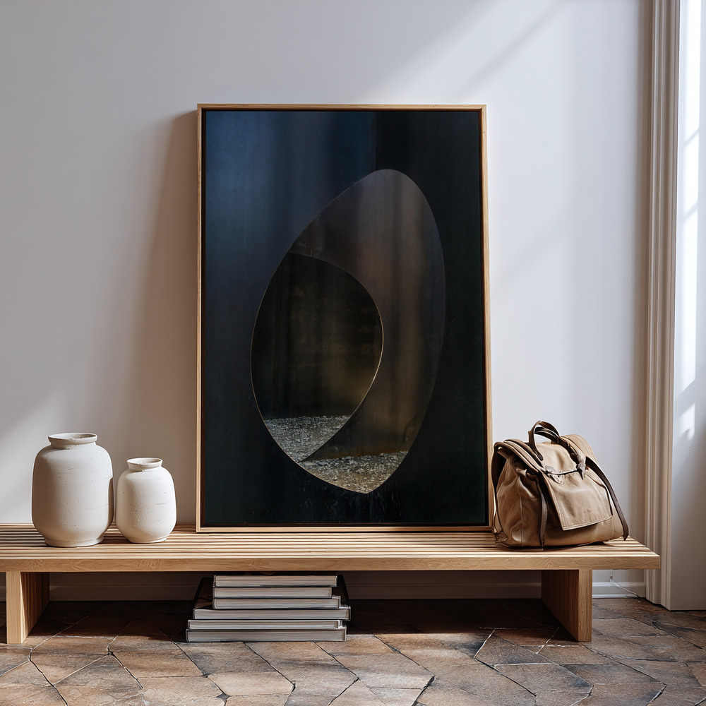Canvas print - Oval steel in guest room