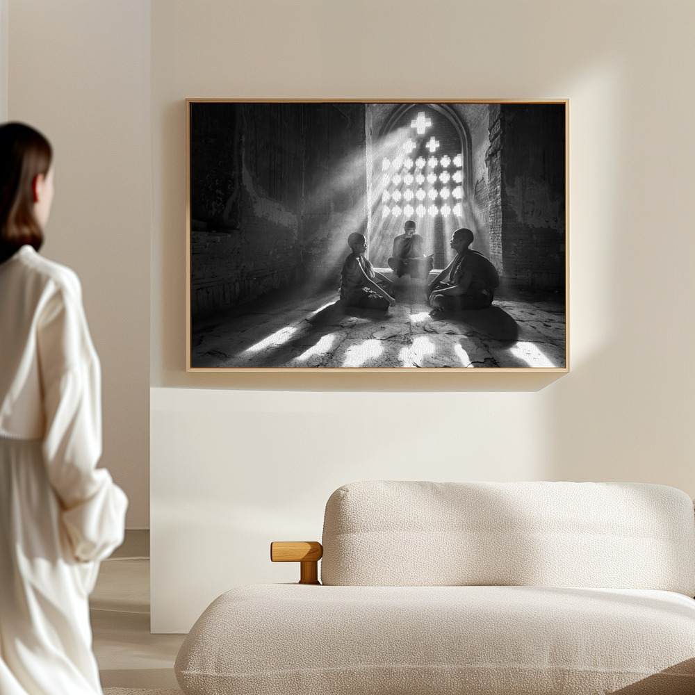 Canvas print - Learning with the master in the hall
