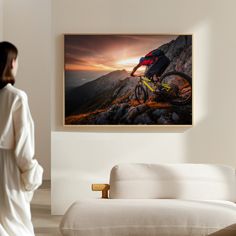 Canvas print - Golden hour high alpine ride in the hall