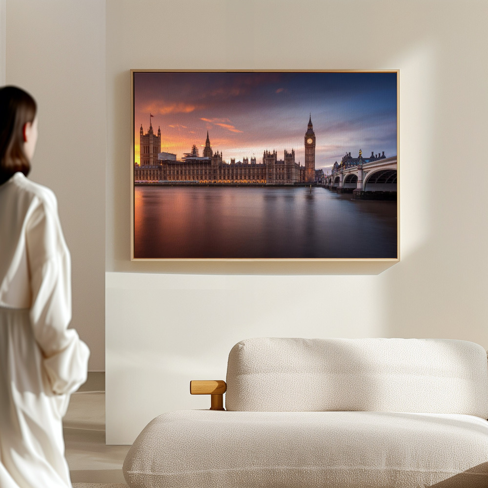 Toile - London Palace of Westminster Sunset dans le hall