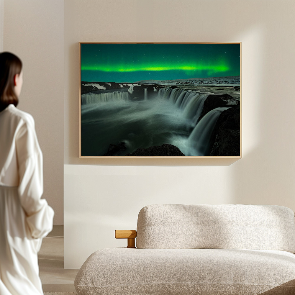 Lærred - Godafoss i hallen