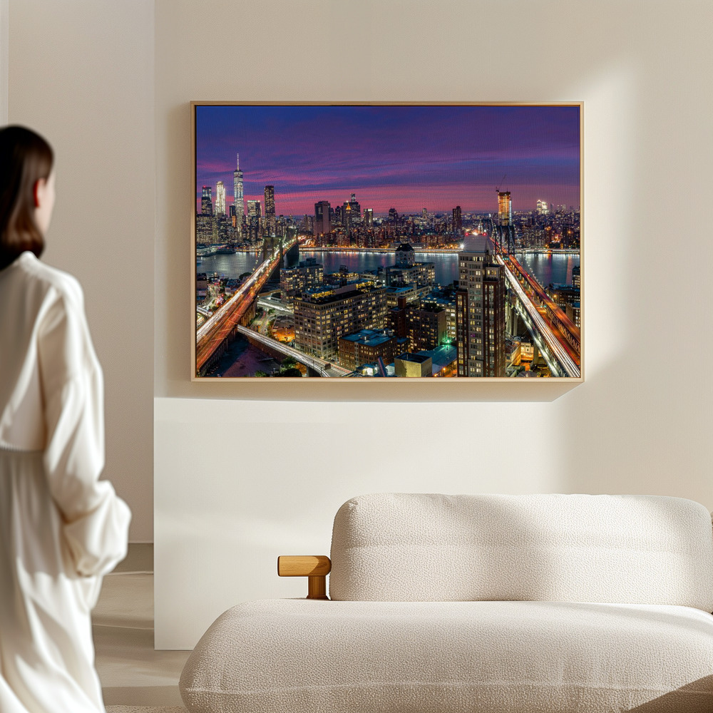 Canvas print - Manhattan skyline during beautiful sunset in the hall