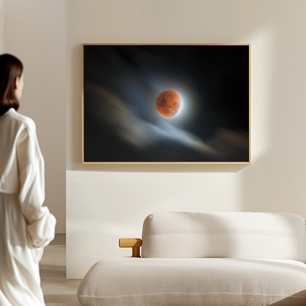 Canvas schilderi - Super blood lunar eclipse in de hal